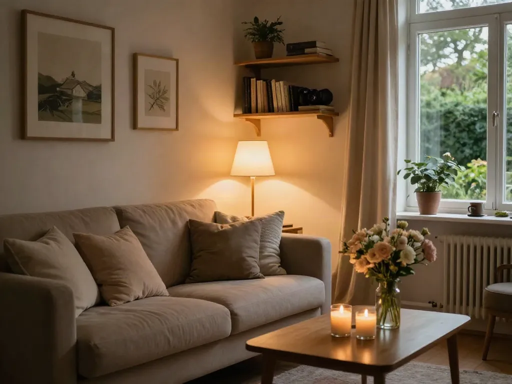 Charming discreet apartment interiors showcasing cozy space for relaxation in דירות דיסקרטיות בצפון.